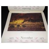 1972 Travelers Calendar Featuring 12 Currier & Ives Lithographs