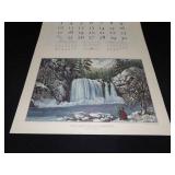 1972 Travelers Calendar Featuring 12 Currier & Ives Lithographs