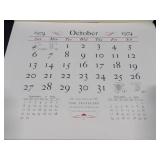 1974 Travelers Calendar Featuring 12 Currier & Ives Lithographs