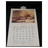 1975 Travelers Calendar Featuring 12 Currier & Ives Lithographs