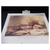 1975 Travelers Calendar Featuring 12 Currier & Ives Lithographs