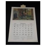 1976 Bicentennial Travelers Calendar Featuring 12 Currier & Ives Lithographs
