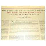 1976 Bicentennial Travelers Calendar Featuring 12 Currier & Ives Lithographs