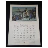 1976 Bicentennial Travelers Calendar Featuring 12 Currier & Ives Lithographs