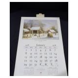 1978 Travelers Calendar Featuring 12 Currier & Ives Lithographs