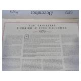 1979 Travelers Calendar Featuring 12 Currier & Ives Lithographs