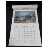 1981 Travelers Calendar Featuring 12 Currier & Ives Lithographs