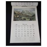 1981 Travelers Calendar Featuring 12 Currier & Ives Lithographs