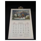 1984 Travelers Calendar Featuring 12 Currier & Ives Lithographs