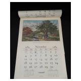1984 Travelers Calendar Featuring 12 Currier & Ives Lithographs