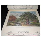 1984 Travelers Calendar Featuring 12 Currier & Ives Lithographs