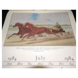 1984 Travelers Calendar Featuring 12 Currier & Ives Lithographs