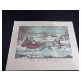 Currier & Ives Lithographs - Farm-Yard in Winter; The Road in Winter; Nightingale (Lot 3)