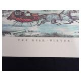 Currier & Ives Lithographs - Farm-Yard in Winter; The Road in Winter; Nightingale (Lot 3)