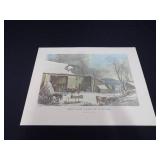 Currier & Ives Lithographs - Farm-Yard in Winter; The Road in Winter; Nightingale (Lot 3)