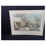 Currier & Ives Lithographs - Farm-Yard in Winter; The Road in Winter; Nightingale (Lot 3)