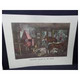 Currier & Ives Lithographs - Rocky Mountains; Trotting Cracks at the Forge; Farmers Home - Autumn