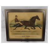 Harry Wilkes Trotting Gelding - Currier & Ives Print, 1885 Framed Artwork