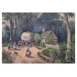 Currier & Ives Harvesting Lithograph, C2749 - 8.7 x 12.8 in.