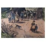 Currier & Ives Harvesting Lithograph, C2749 - 8.7 x 12.8 in.