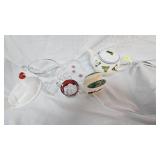 Nesting Chicken Top, Teleflora Teapot, Glass Gravy Boat