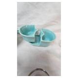 Vintage Camark USA Pottery Sugar/Creamer, Cambridge Glass Sugar/Creamer