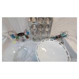 Westmoreland Doric Milk Glass Bowl, Muffin Tins