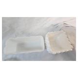 Milk Glass Planters, Crystal Ash Tray, Vintage Misc