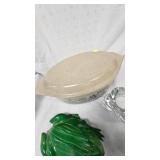 Pyrex 6oz Cups and Metal Frog Décor