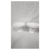 Milk Glass Dishes and Candleholders, Dinasaur Lamp