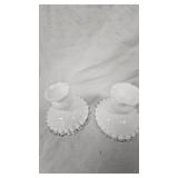 Milk Glass Dishes and Candleholders, Dinasaur Lamp