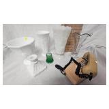 Milk Glass Vases, Candleholder
