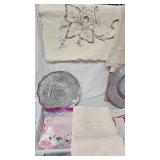 Tablecoth and Planter Lot as shown