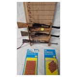 3 Mini Cap Gun Rifles and Holder