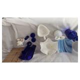 Misc Milk Glass and Blue Glassware