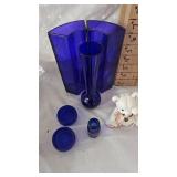Misc Milk Glass and Blue Glassware