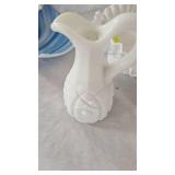 Misc Milk Glass and Blue Glassware