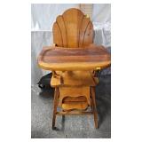 Vintage Wood High Chair, nice piece, sturdy