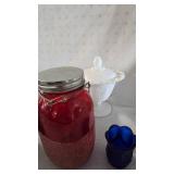 Indiana Glass Milk Glasswares, Jars, Cat, Misc