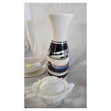 Milk Glass Sugar/Creamer, Vase, Gravy Boat