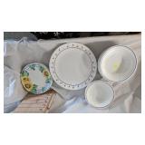 Corelle Dishes, 11 Bowls, 8 Sald Plates, 8 Dinner Plates