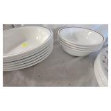 Corelle Dishes, 11 Bowls, 8 Sald Plates, 8 Dinner Plates