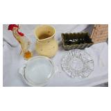 Vintage Wood Animals, Pyrex Cooking Dish, Additional Items