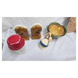 Horse Bookends, Dutch Girl, Bowl Set