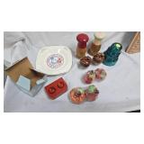 Salt and Pepper Shakers, Confetti Cutter, Collector Ashtray