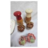 Salt and Pepper Shakers, Confetti Cutter, Collector Ashtray