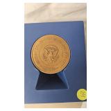 Richard Nixon Doll and Bronze 1973 Inaugural Medal