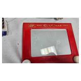 Carquest and Farm Toy Capital of the World Coin Banks, Tonka Dozer, Etch a Sketch