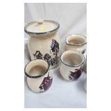 Home and Garden Party Apple and Birdhouse Spoon Rest, Jars, Coasters