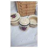 Home and Garden Party Apple and Birdhouse Spoon Rest, Jars, Coasters